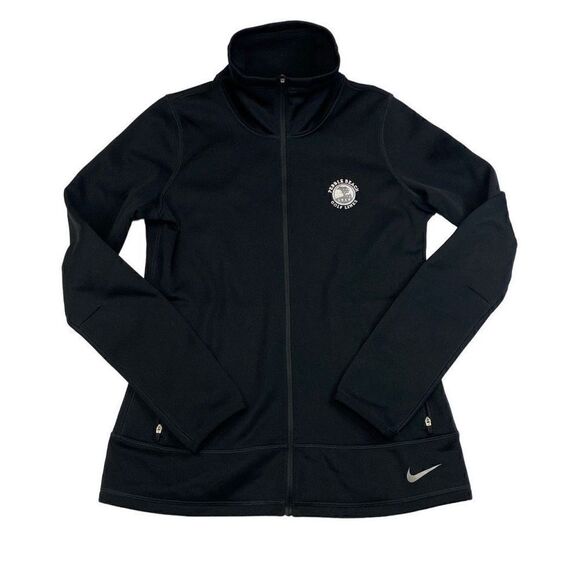 Nike Golf Jacket Pebble Beach Therma-Fit Zip Front Black High Neck Medium - Picture 2 of 9